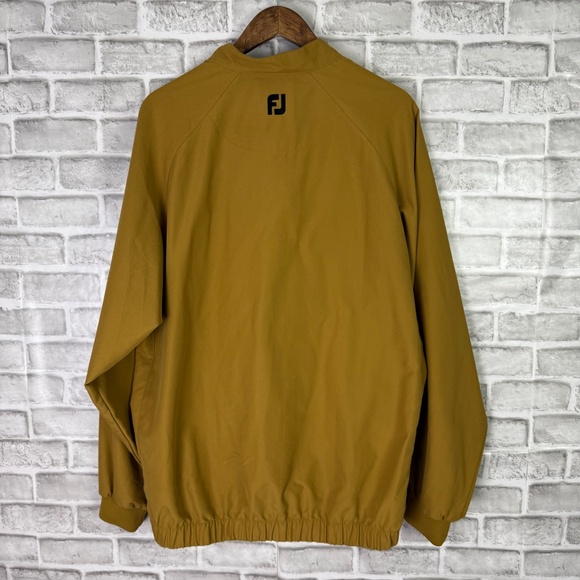 FootJoy Carmel Brown 100% Polyester T-Snap Pullover Windbreaker Jacket Men Large - Picture 4 of 8
